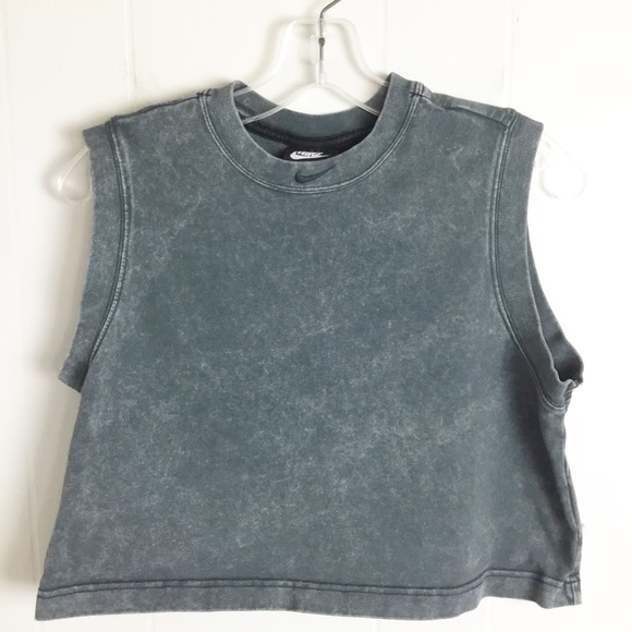 Nike Tops - Vintage Retro Nike Gray Crop Top Tank Size M Womens
